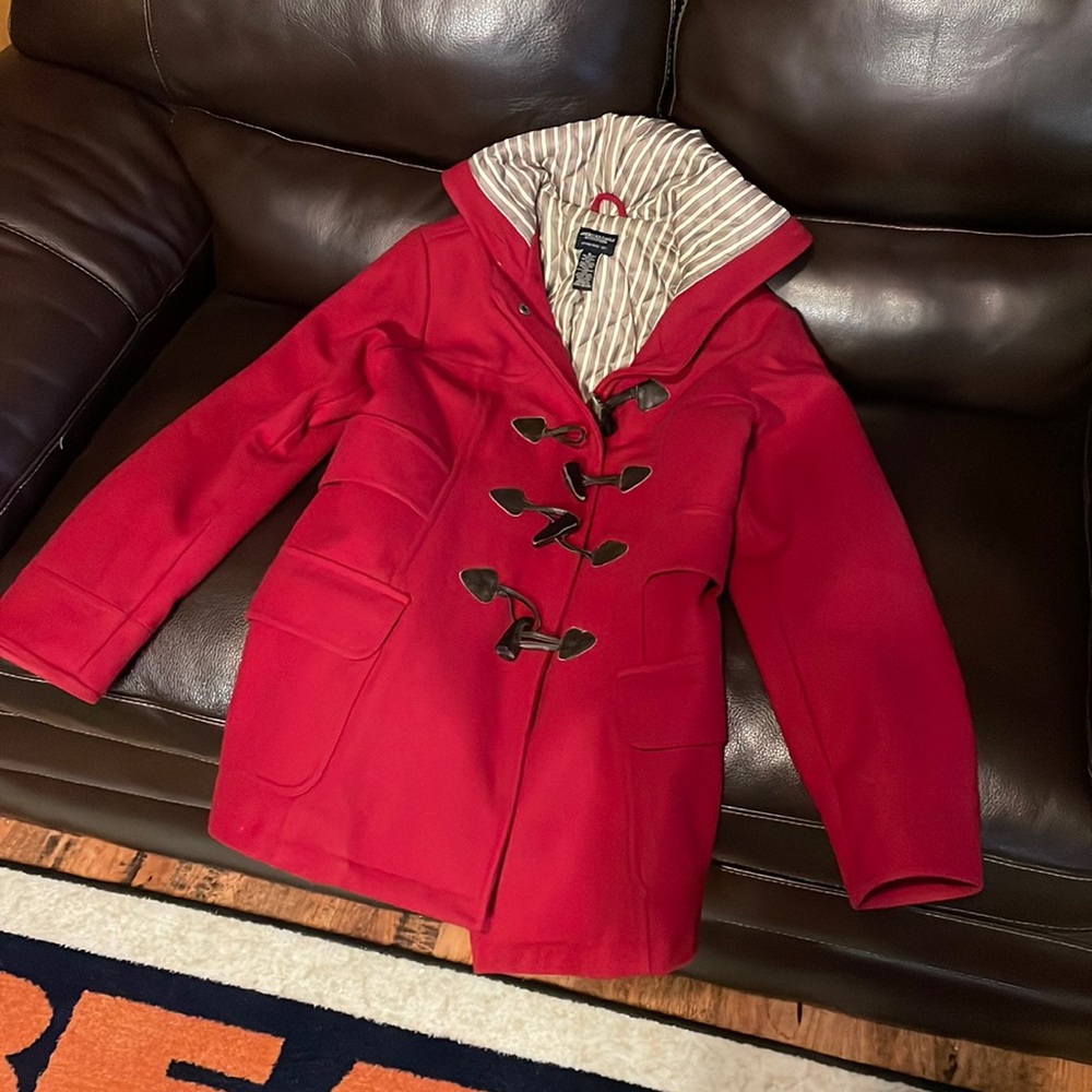 American Eagle women’s size large red wool pea coat